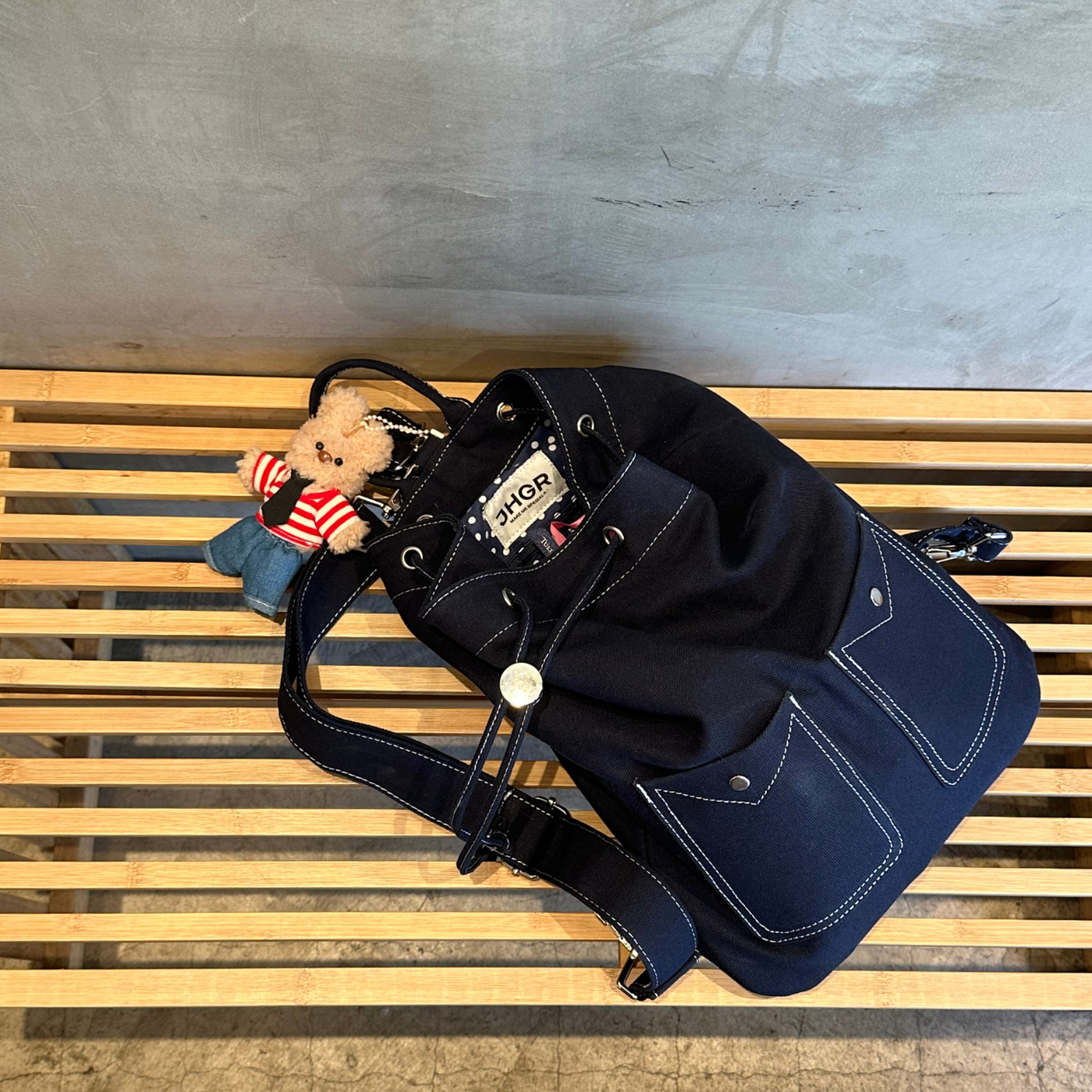POLKA DENIM BACKPACK NAVY JEANS – JHGR