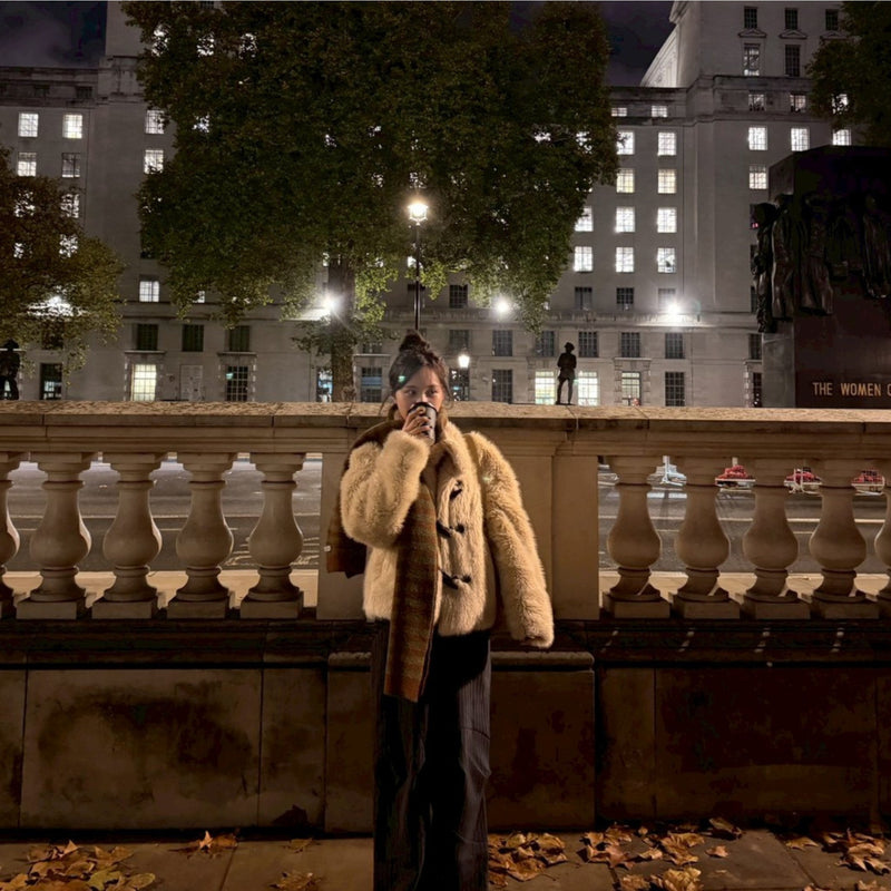 Cozy Point Muffler Matcha Choco