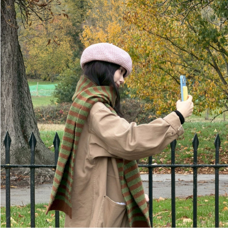 Cozy Point Muffler Matcha Choco