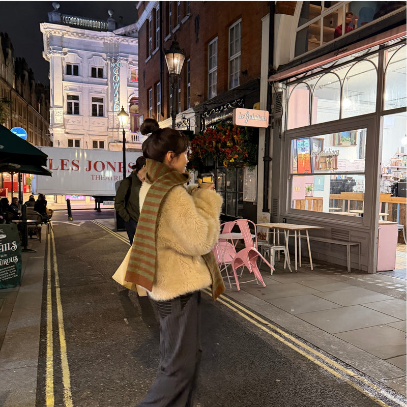 Cozy Point Muffler Matcha Choco