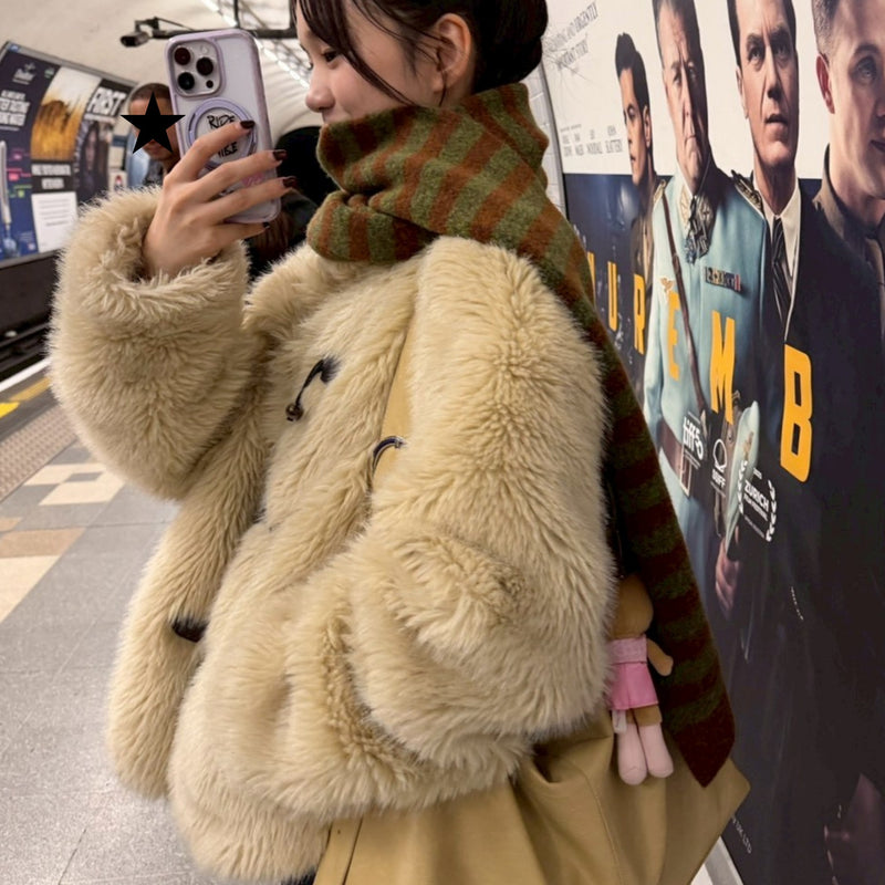 Cozy Point Muffler Matcha Choco