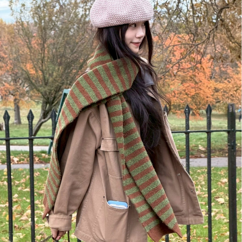 Cozy Point Muffler Matcha Choco